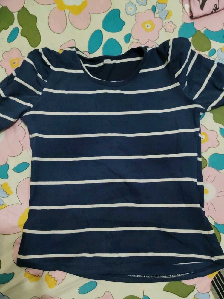 Striped Navy Blue T-Shirt