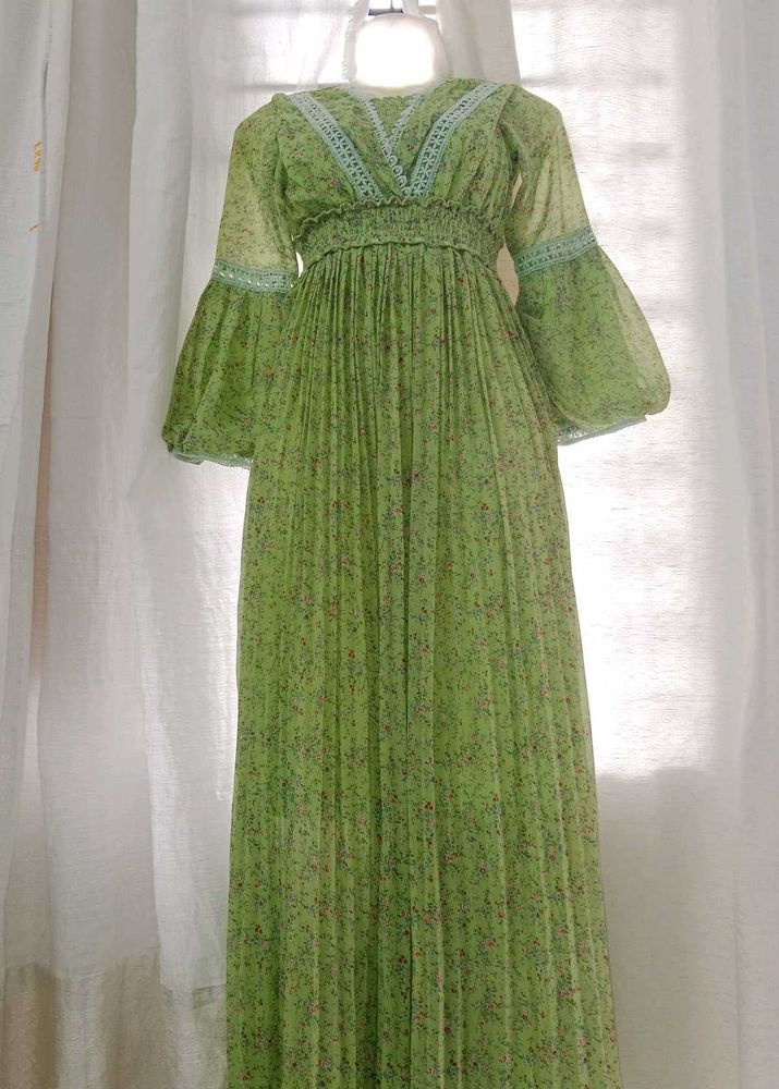 Green Floral Maxi Dress