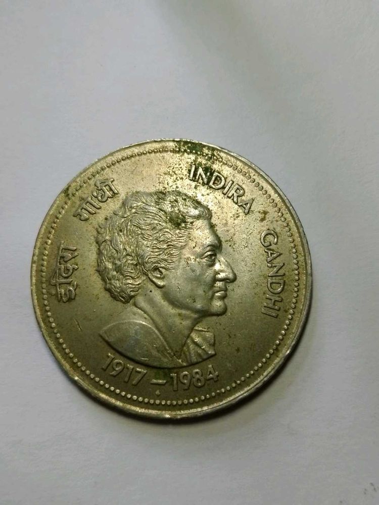 5rupees Big Size INDIRA GANDHI 1917-1984 Coin