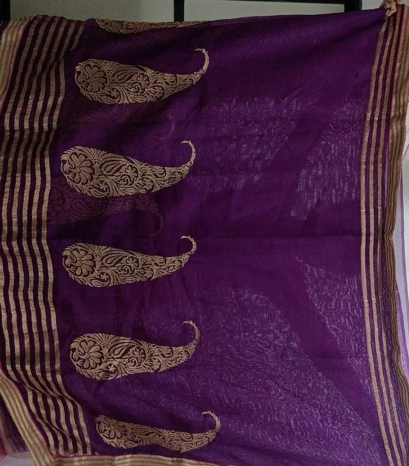 Purple Paisley Saree