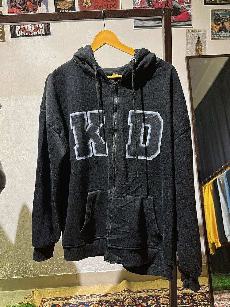 KD Black Zip-Up Hoodie