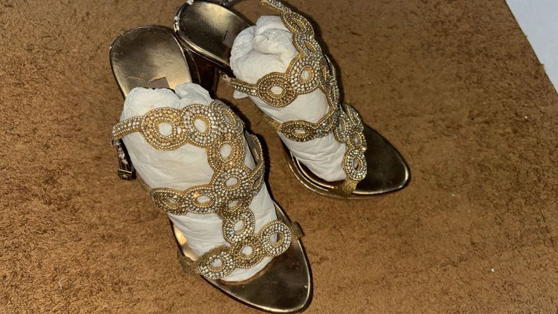 Sparkly Gold Heels By Metro