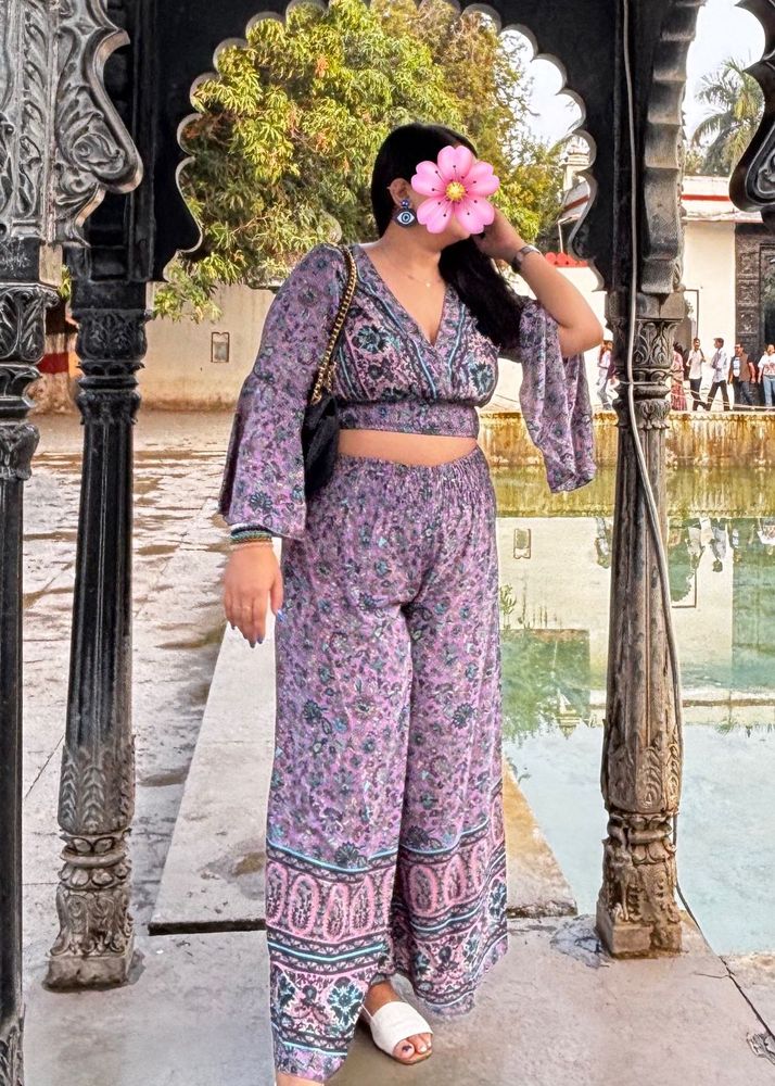 Floral Print Purple Co-ord Set