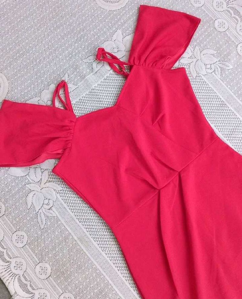 Pink Off-Shoulder Mini Dress