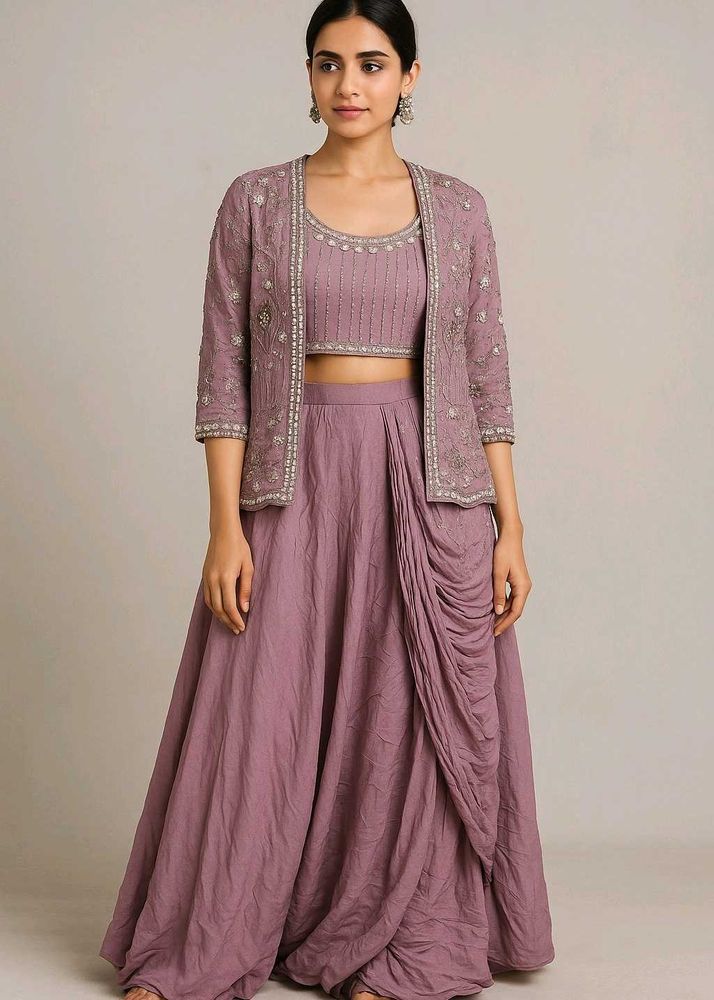 Ethnic Lavender Co Ord Set