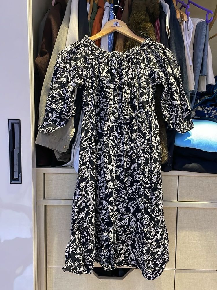 Black &amp; White Floral Dress