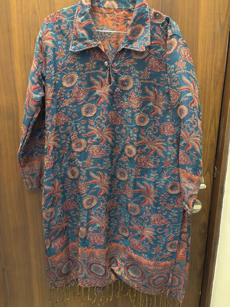 Patterned Blue Tunic Dress