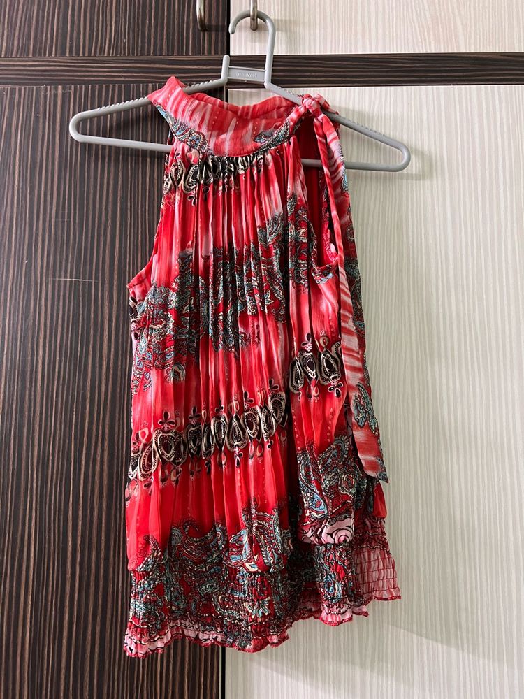 Red Printed Top