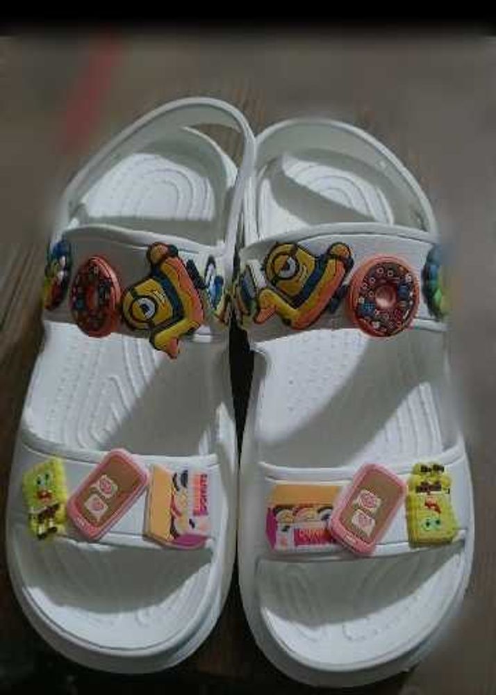 Fun Cartoon White Sandals
