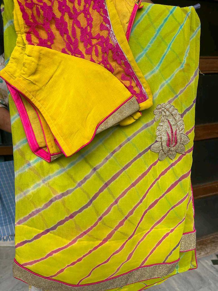 Leheriya Saree with Blouse