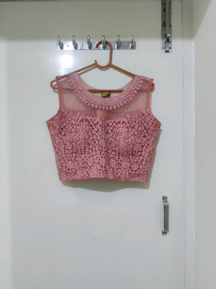 Pink Embroidered Lehenga Set