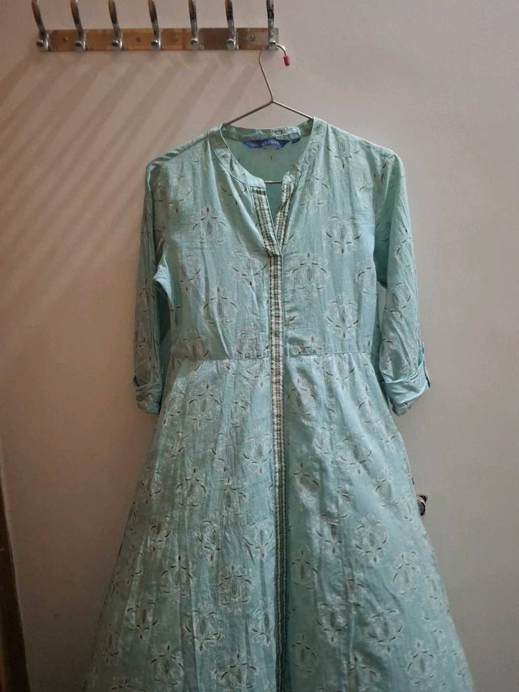 AVAASA MIX N&#39; MATCHPrinted Flared Kurta with Manda
