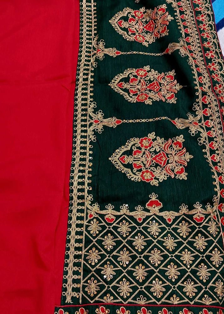 Designer Red Color Saree