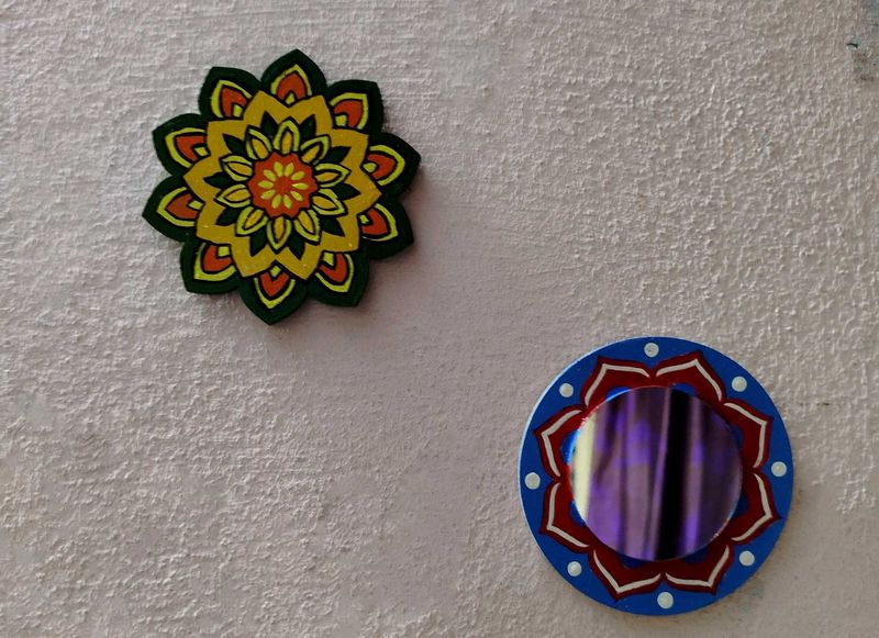 Beautiful Hand-Painted Mandala &amp; Mirror Wall