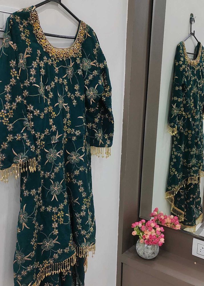 🔥😍Green Paplon Style Nikah Dress😍🔥