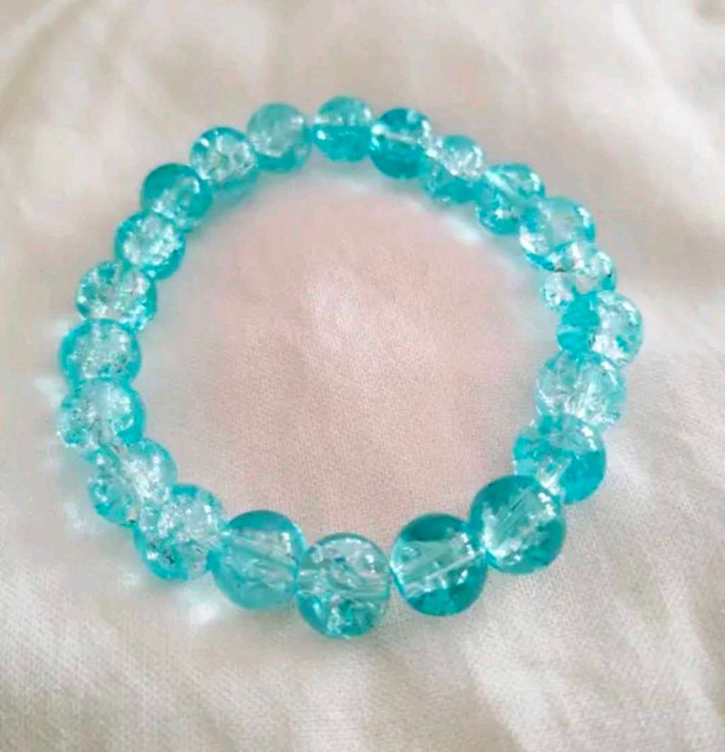 Blue Crackle Bead Bracelet