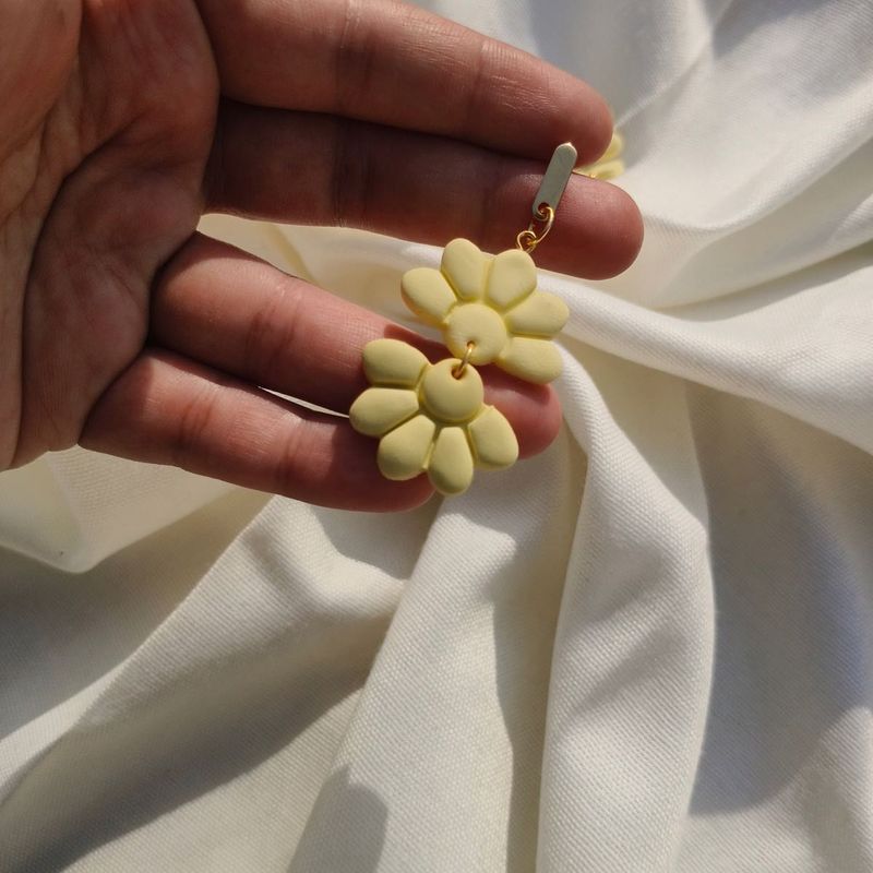 Combo Pastel Yellow Floral Earrings