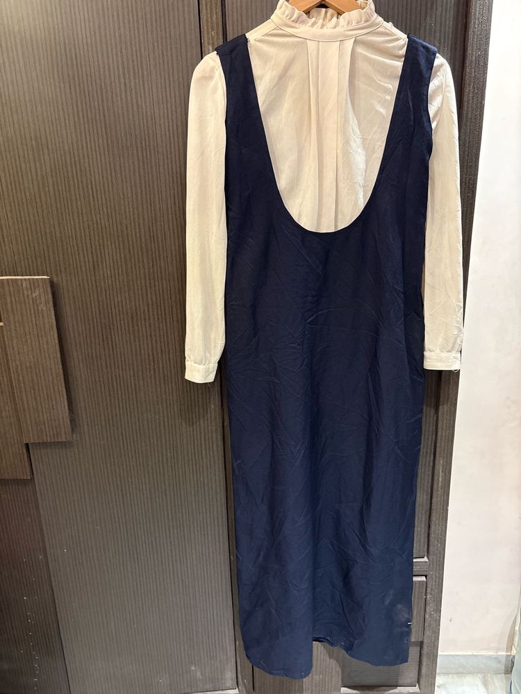 Navy Maxi Dress with Blouse