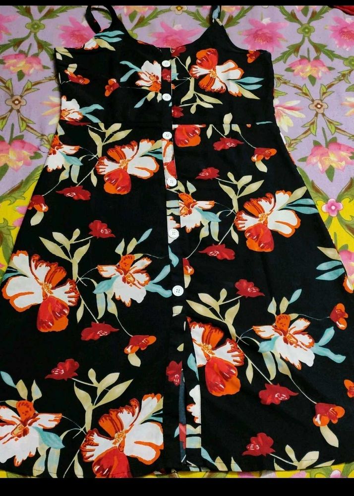 Black Floral Dress 👗