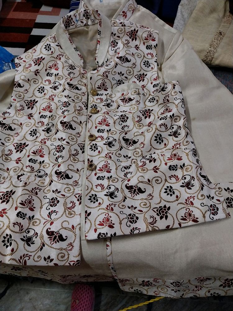 3 Piece Of Kurta, Pajma And Jacket