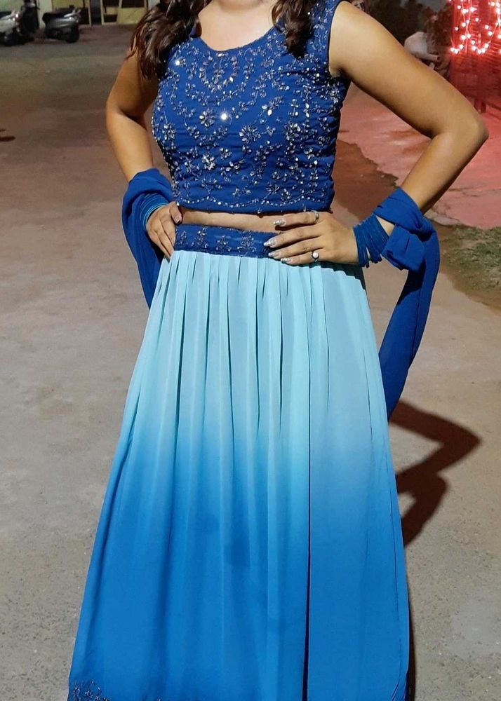 2 Shades Lehnga Choli With Dupatta