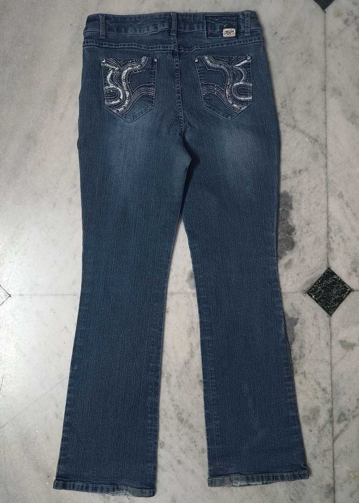 Y2k Embellished Bootcut Jeans