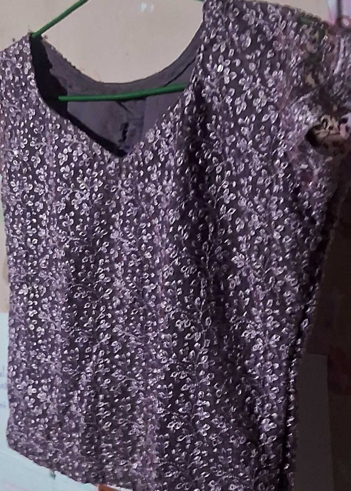 Elegant Purple Floral Top