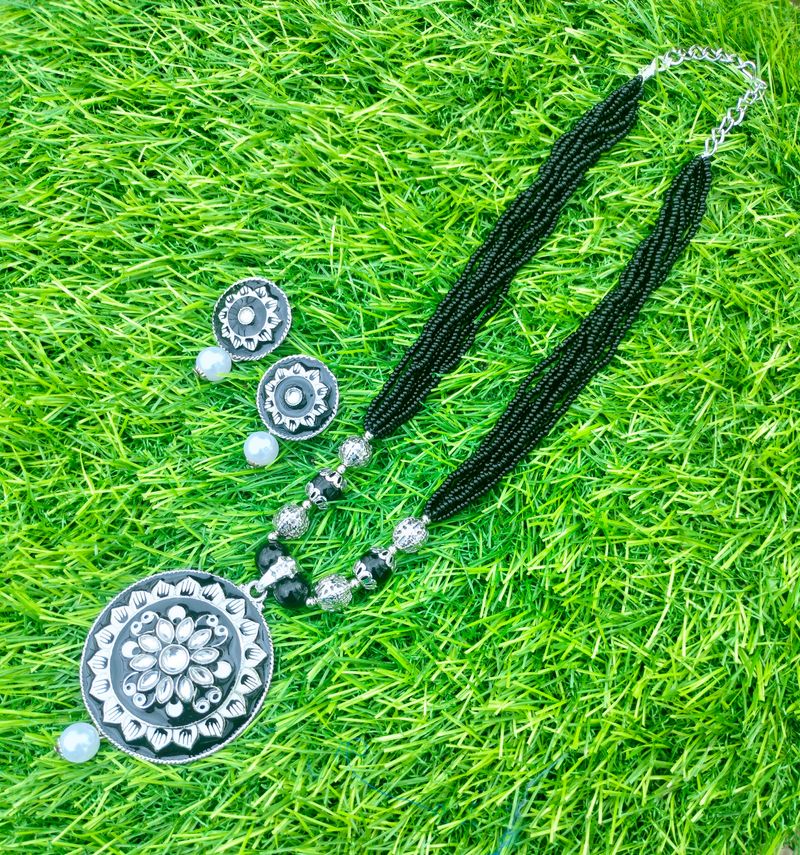 Meenakari Black Necklace