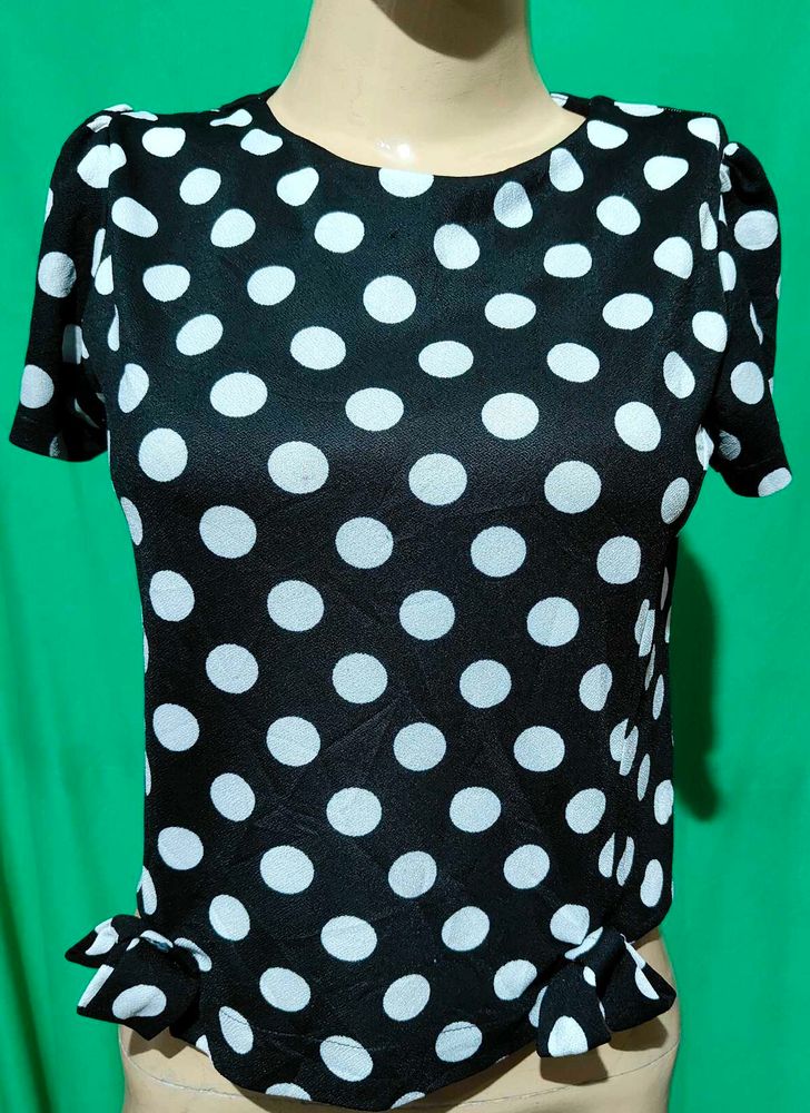 Black Polka Dot Top