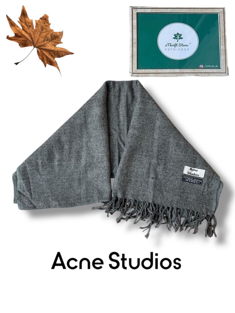 Acne Studio Virgin Lana Wool Grey Scarf