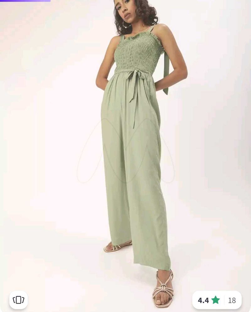 Olive Green Smocked Jumpsuit 💚