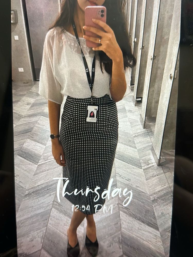 Polka Dot Pencil Skirt