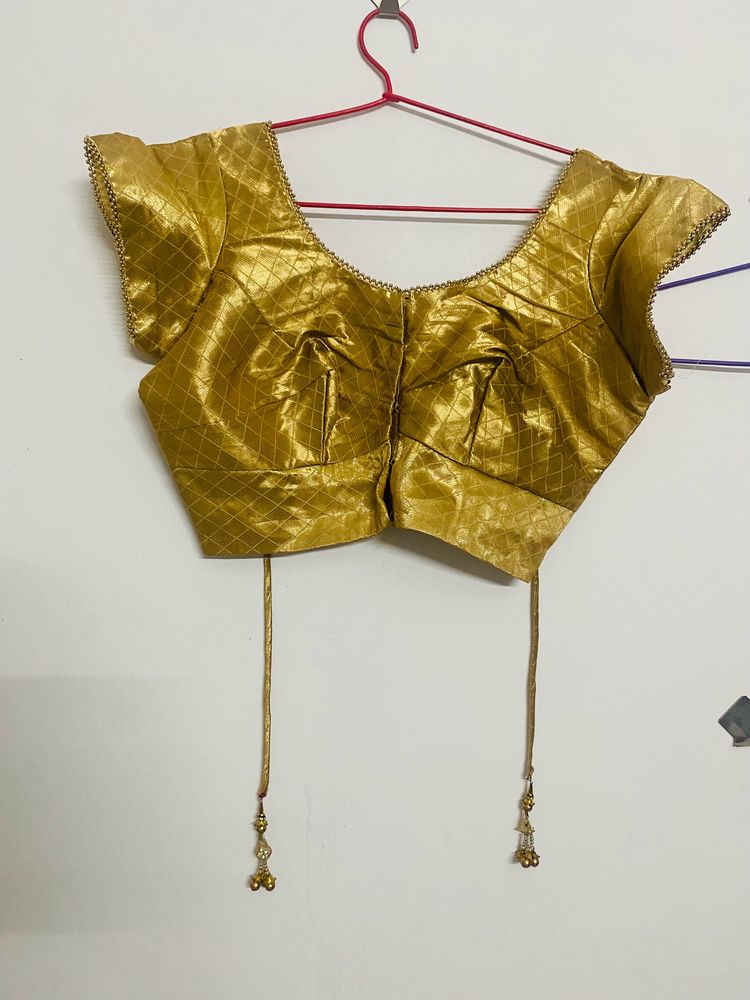 Premium Costly Golden Silk Stitched Blouse