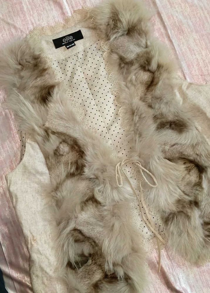 korean cardigan Elite Faux Fur Vest