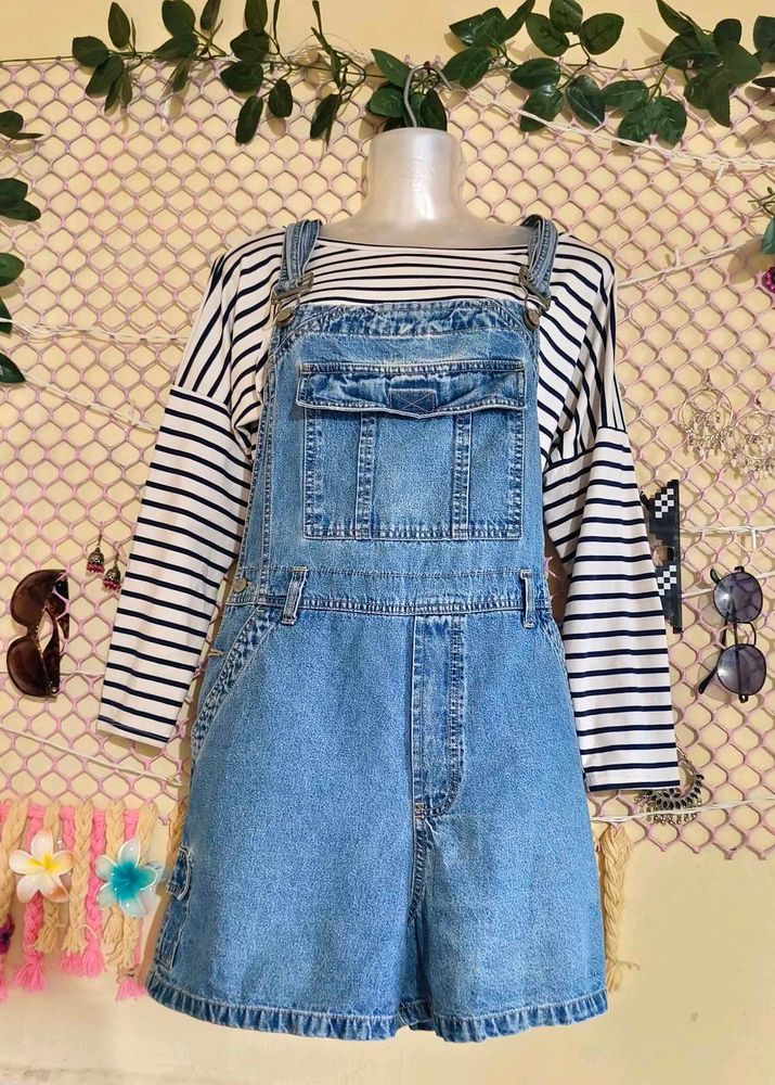 Denim Dungaree + Free Top