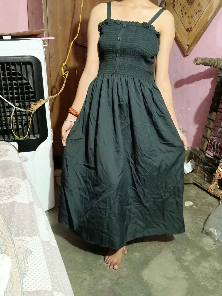 Black Smocked Bodice Sundress