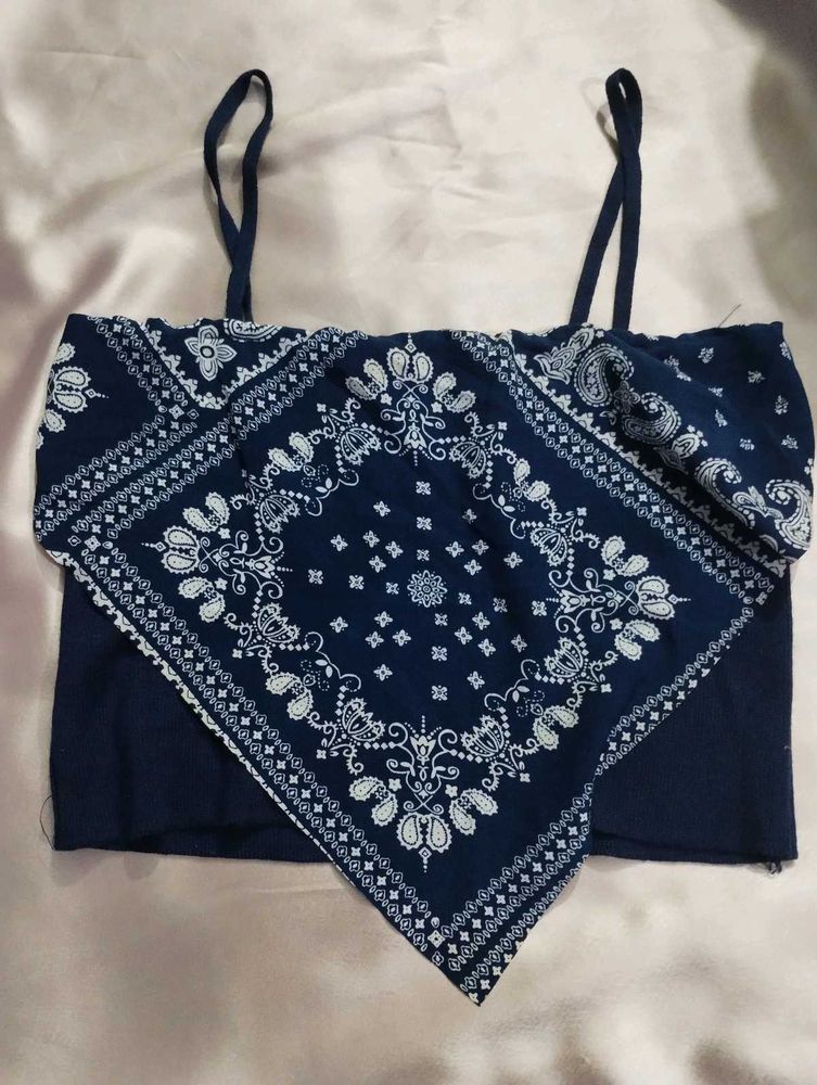 Bandana Print Crop Top