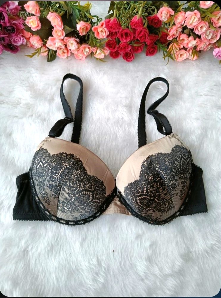 Baige &amp; Black Lacy Print Bra 💗✨