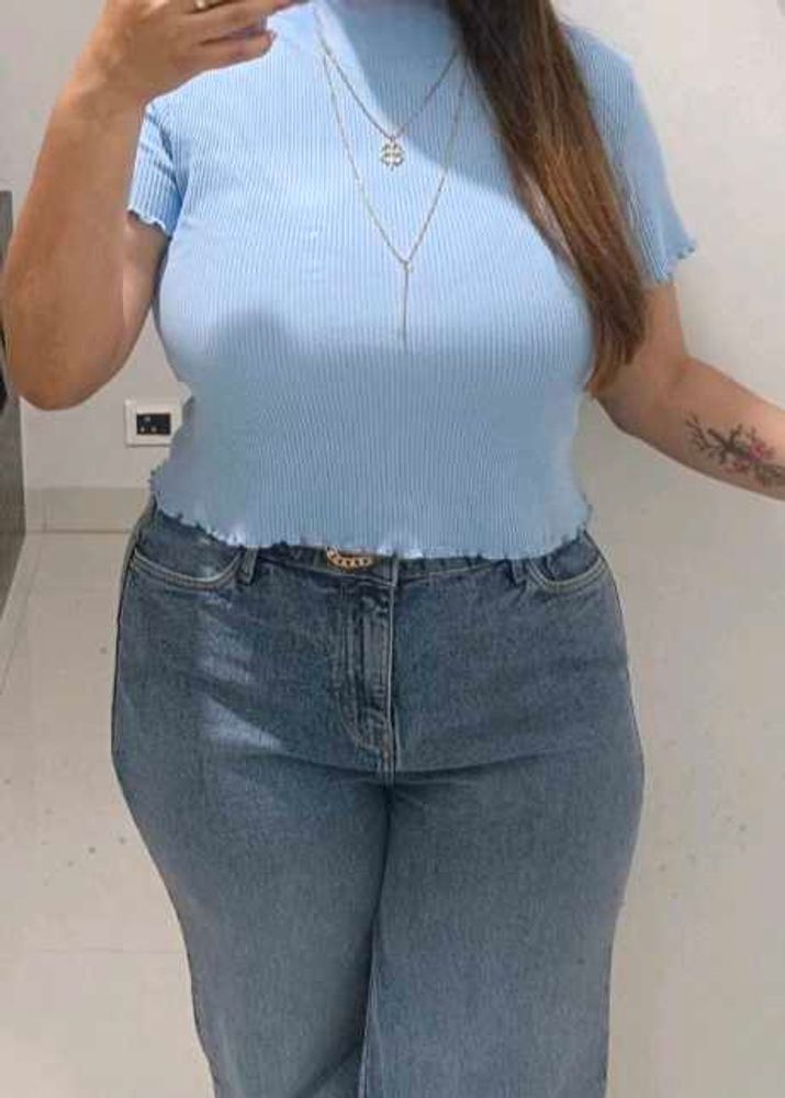 Blue Crop Top