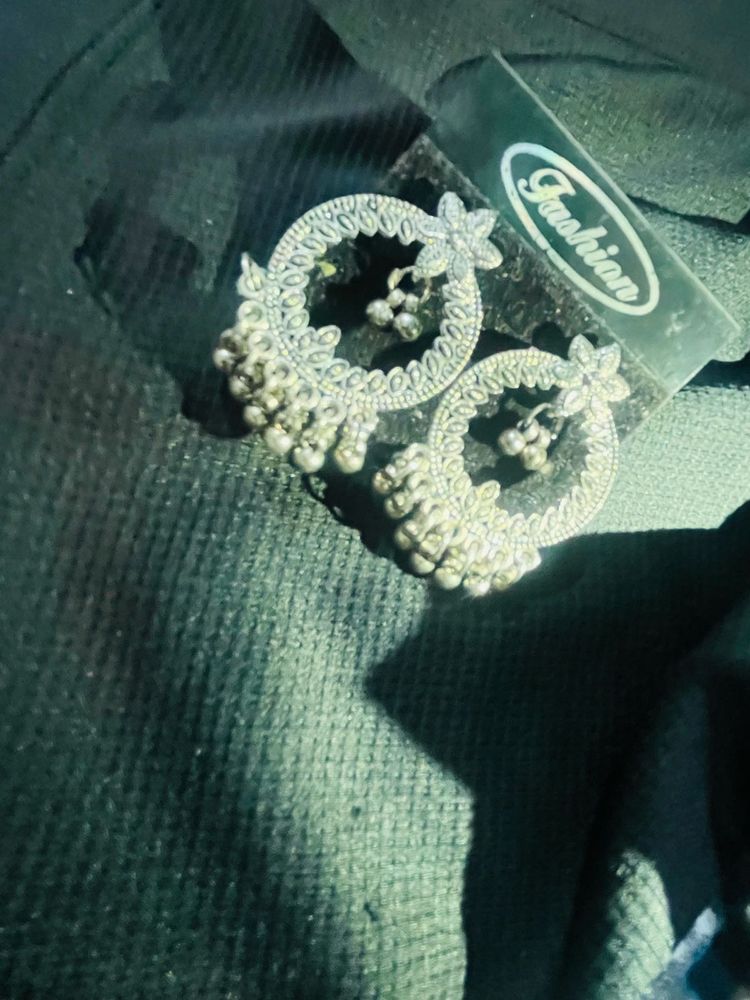 Silver Jhumka Earrings