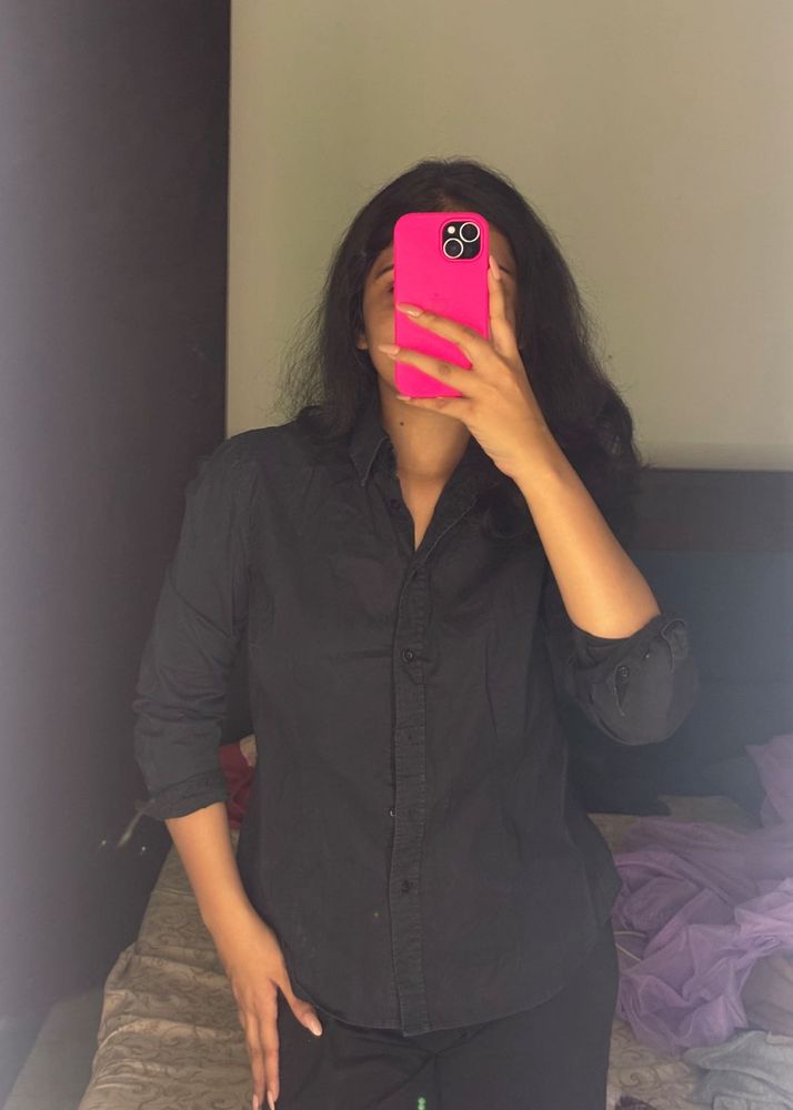 Black Button-Down Shirt