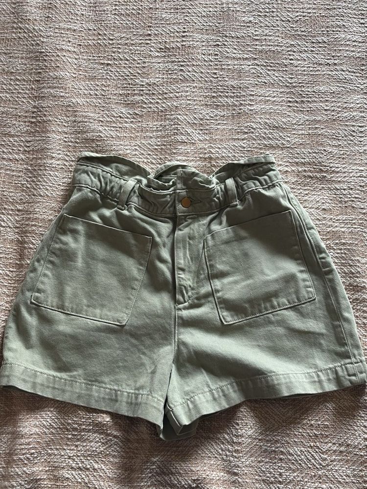 Paperbag Denim Shorts for ZARA