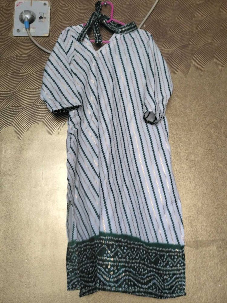 Striped Green Kurta
