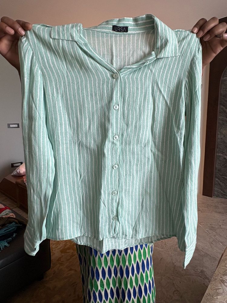 URSA Striped Button-Down Top And Pants