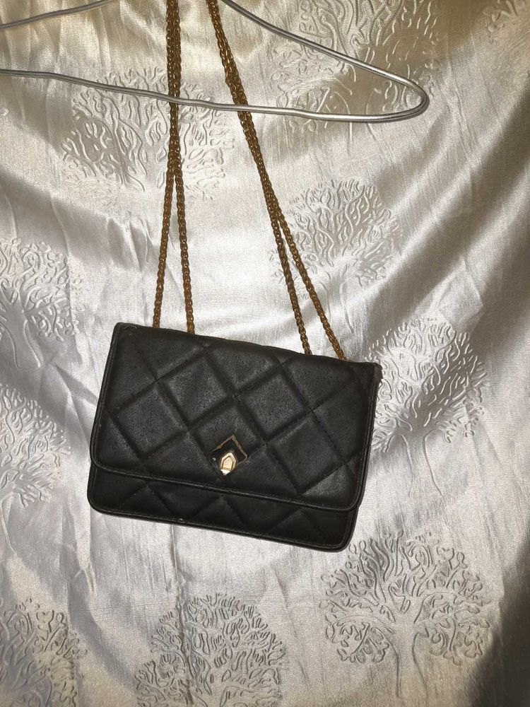 Black Quilted Chain Bag