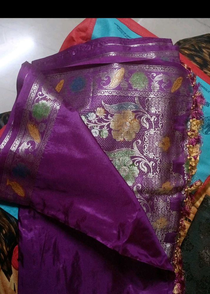 Purple Banarasi Silk Saree