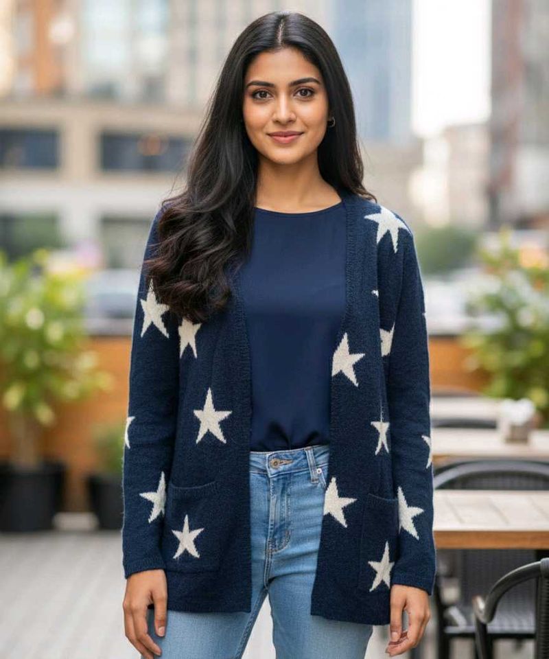 Imported Starry Woollen Shrug