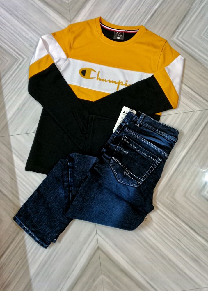 Mens Combo Tishart And Jeans