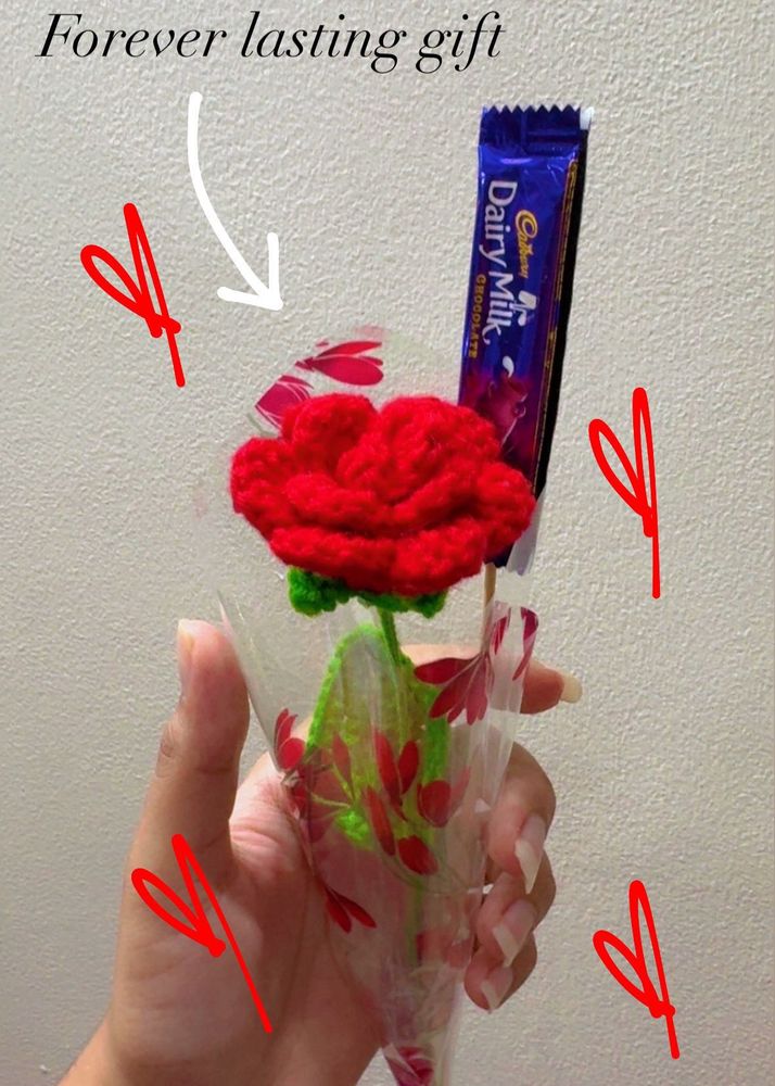 Single Rose Crochet Flower