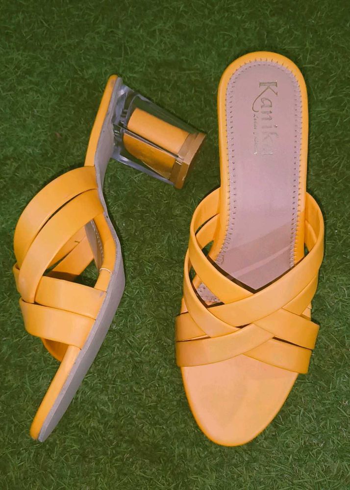 Yellow Clear Heels